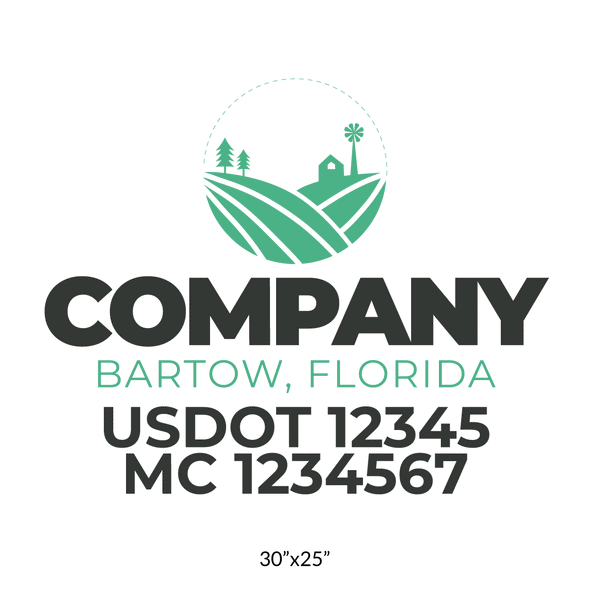truck door decal with USDOT, MC