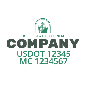 truck door decal with USDOT, MC