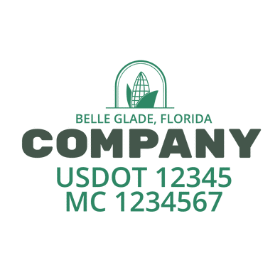 truck door decal with USDOT, MC
