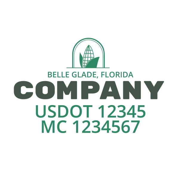 truck door decal with USDOT, MC
