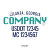 truck door decal with USDOT, MC