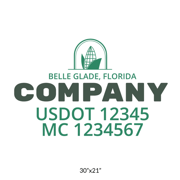 truck door decal with USDOT, MC