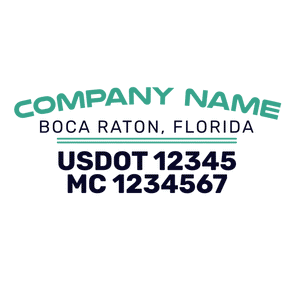 truck door decal with USDOT, MC