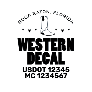 truck door decal with USDOT, MC