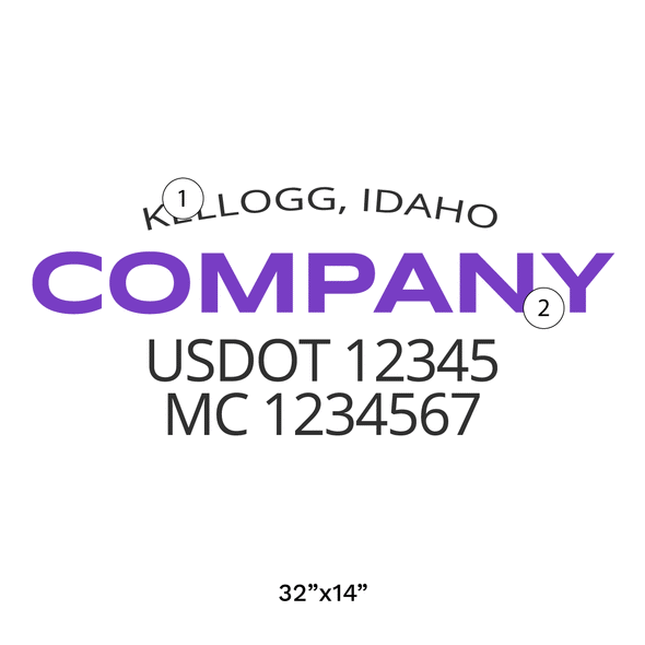 truck door decal with USDOT, MC