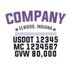 truck door decal with USDOT, MC, GVW