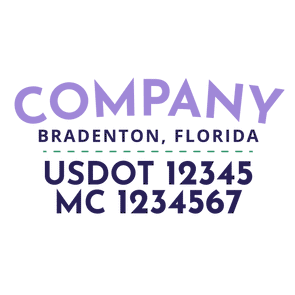truck door decal with USDOT, MC