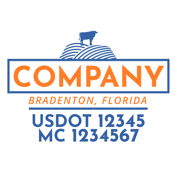 truck door decal with USDOT, MC