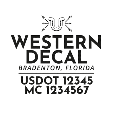 truck door decal with USDOT, MC