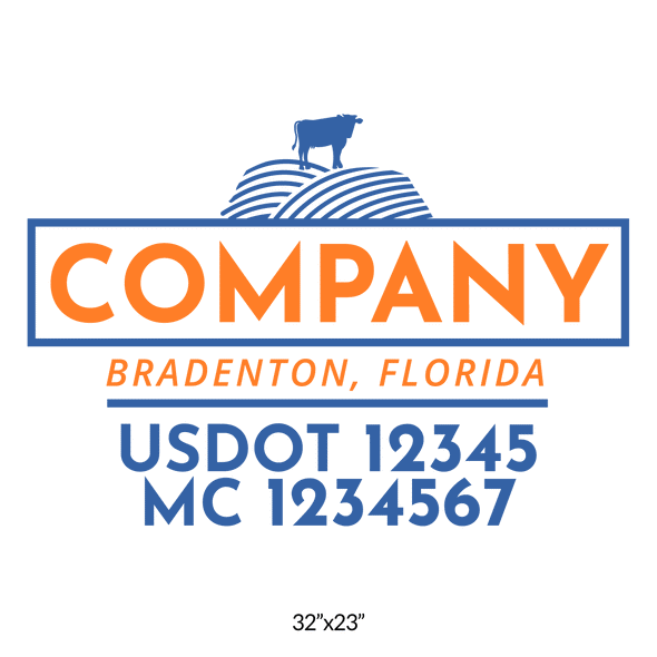 truck door decal with USDOT, MC