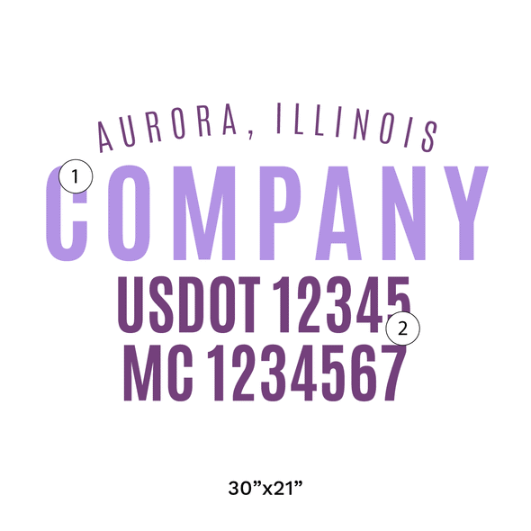 truck door decal with USDOT, MC