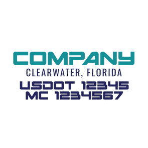 truck door decal with USDOT, MC