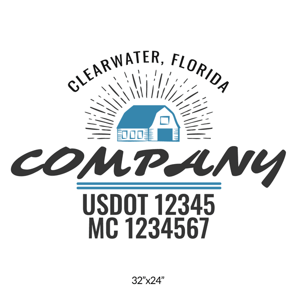 truck door decal with USDOT, MC