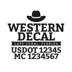 truck door decal with USDOT, MC