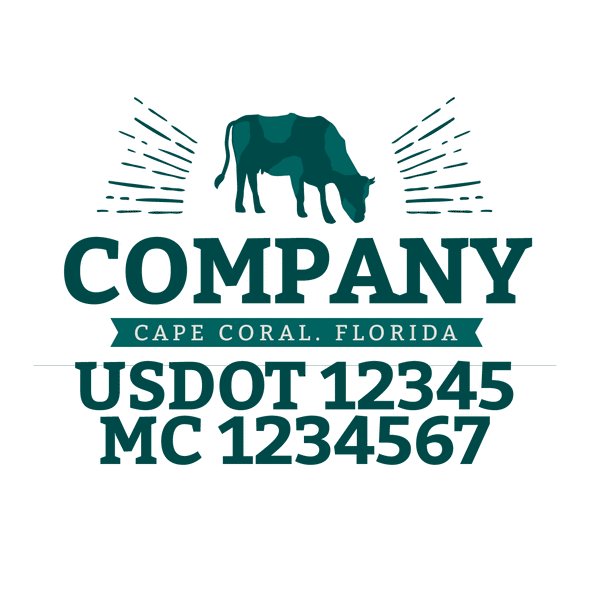 truck door decal with USDOT, MC