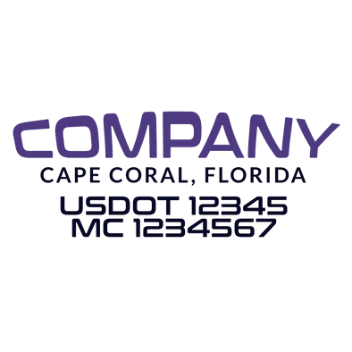 truck door decal with USDOT, MC