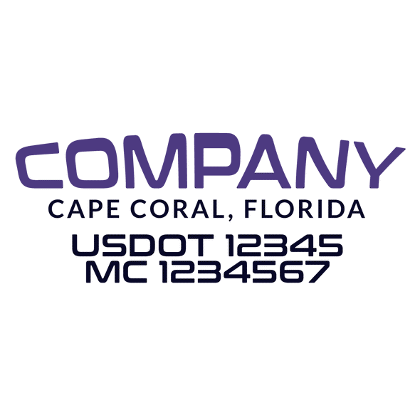 truck door decal with USDOT, MC