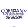 truck door decal with USDOT, MC