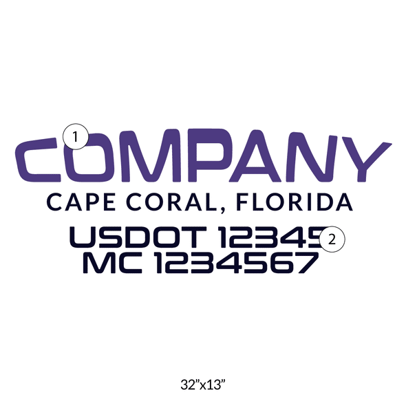 truck door decal with USDOT, MC