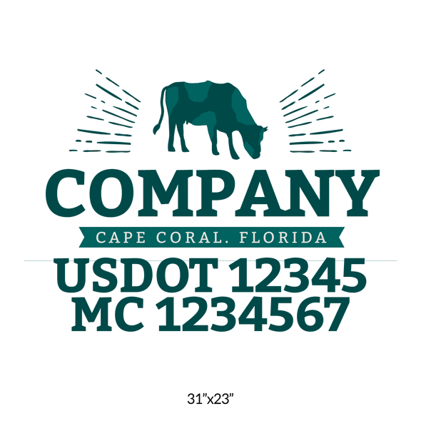 truck door decal with USDOT, MC