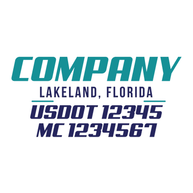 truck door decal with USDOT, MC
