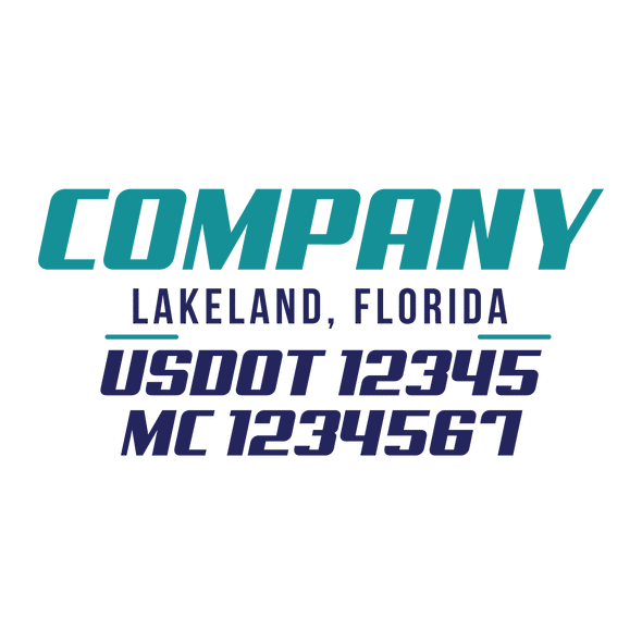 truck door decal with USDOT, MC