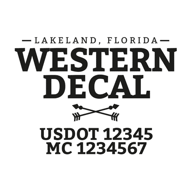 truck door decal with USDOT, MC