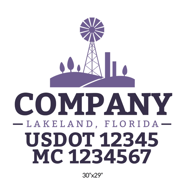 truck door decal with USDOT, MC