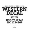 truck door decal with USDOT, MC