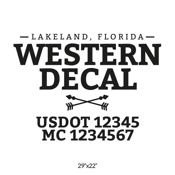 truck door decal with USDOT, MC