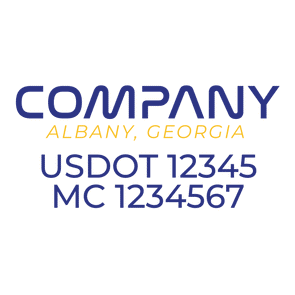 truck door decal with USDOT, MC