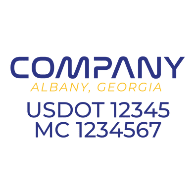 truck door decal with USDOT, MC
