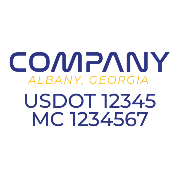 truck door decal with USDOT, MC