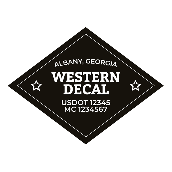 truck door decal with USDOT, MC
