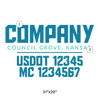 truck door decal with USDOT, MC