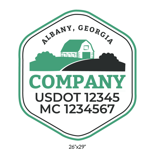 truck door decal with USDOT, MC