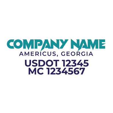 truck door decal with USDOT, MC