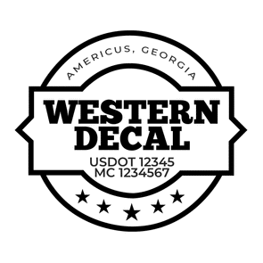 truck door decal with USDOT, MC