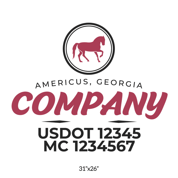 truck door decal with USDOT, MC