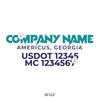 truck door decal with USDOT, MC