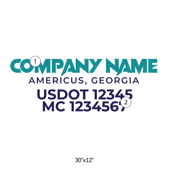 truck door decal with USDOT, MC