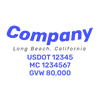 truck door decal with USDOT, MC, GVW