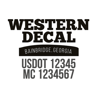 truck door decal with USDOT, MC