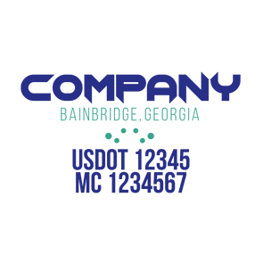 truck door decal with USDOT, MC