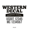 truck door decal with USDOT, MC