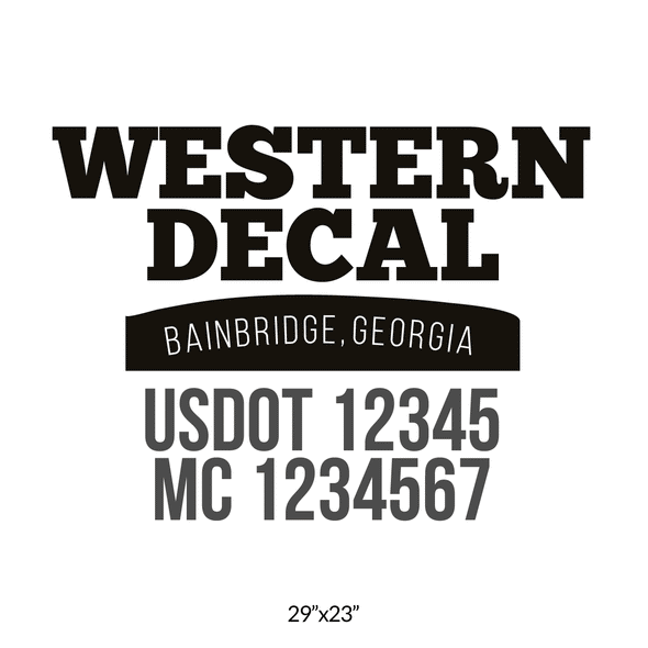 truck door decal with USDOT, MC