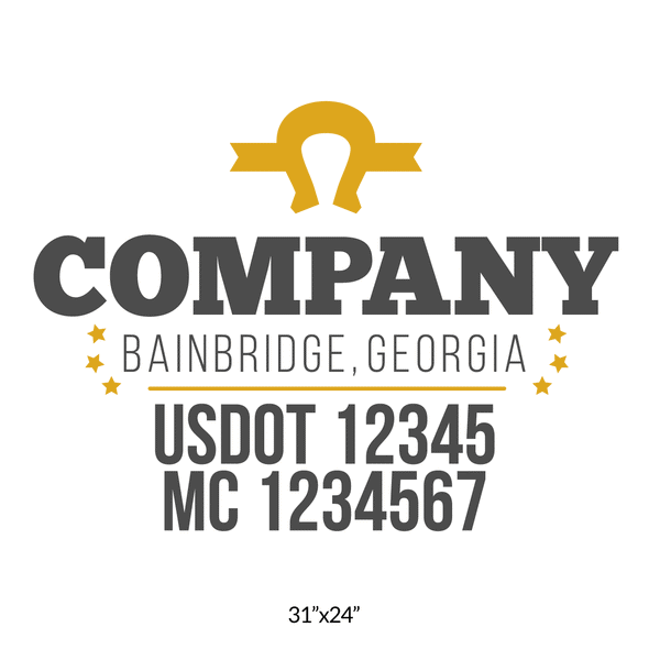 truck door decal with USDOT, MC