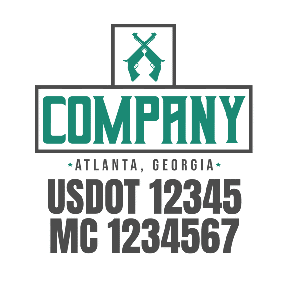 truck door decal with USDOT, MC