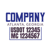 truck door decal with USDOT, MC
