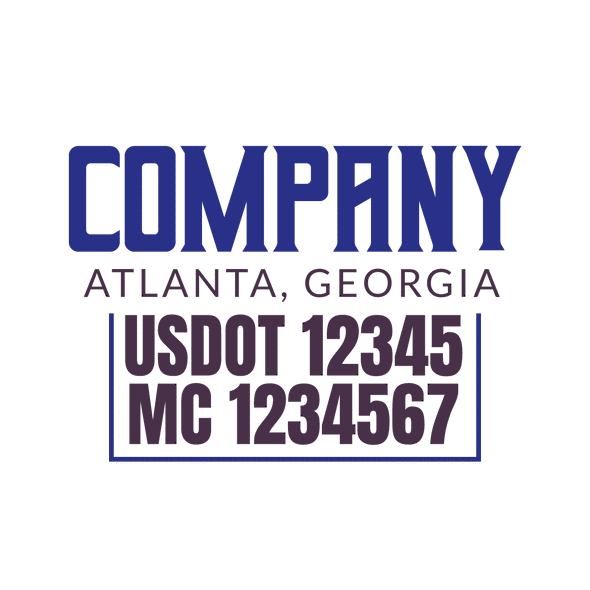 truck door decal with USDOT, MC